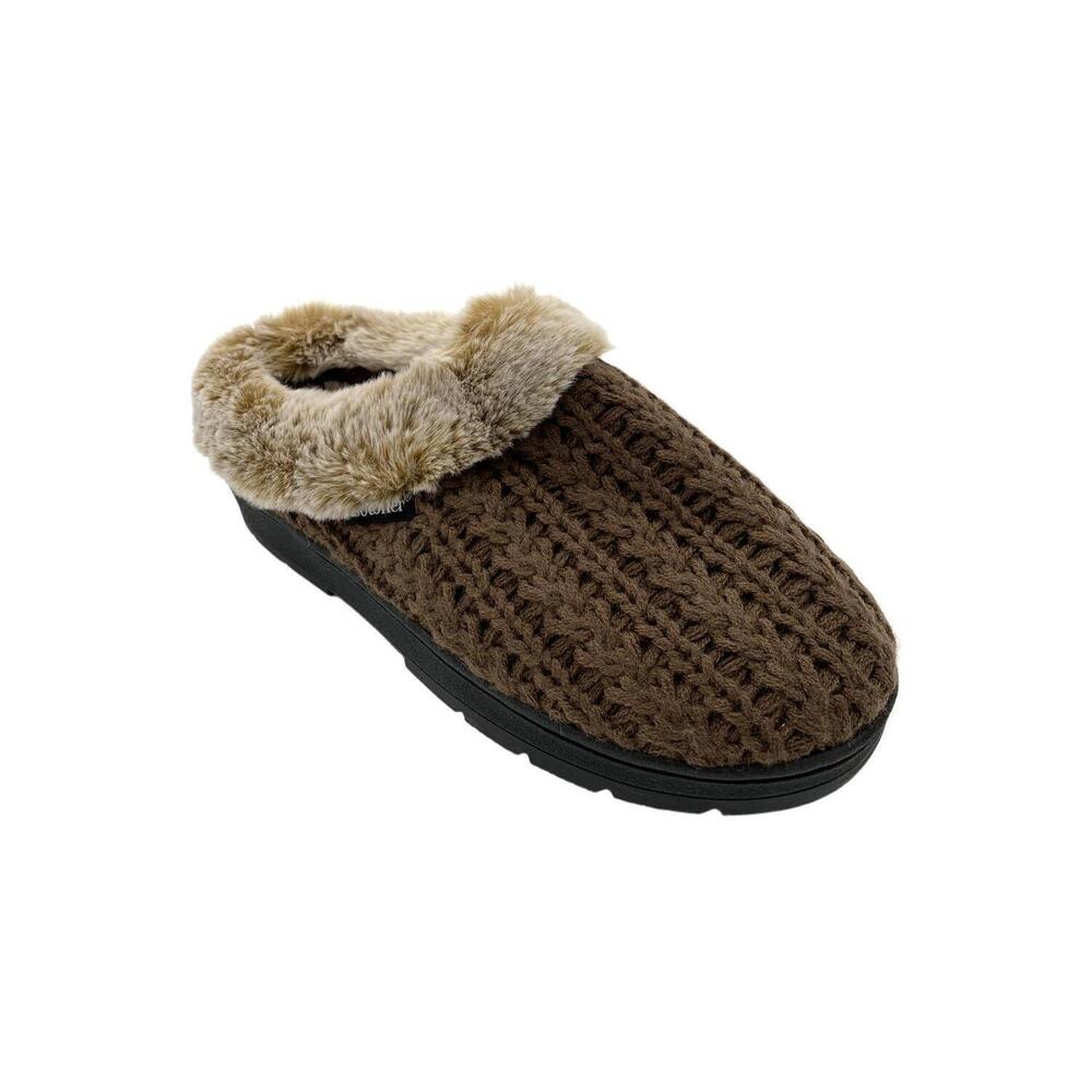 Isotoner Women's Erica Clogs Brown Knit - Medium